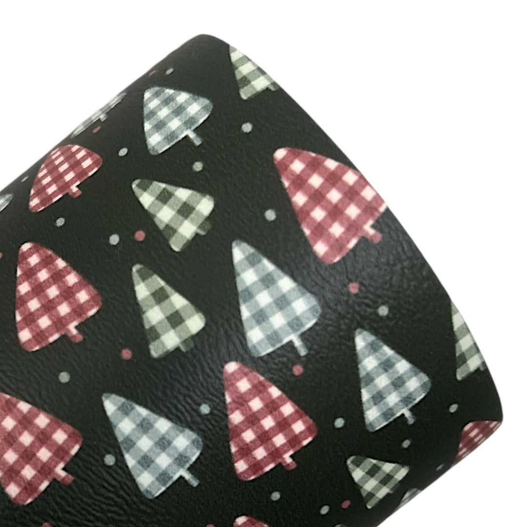 Christmas Trees Printed Faux Leather Sheets