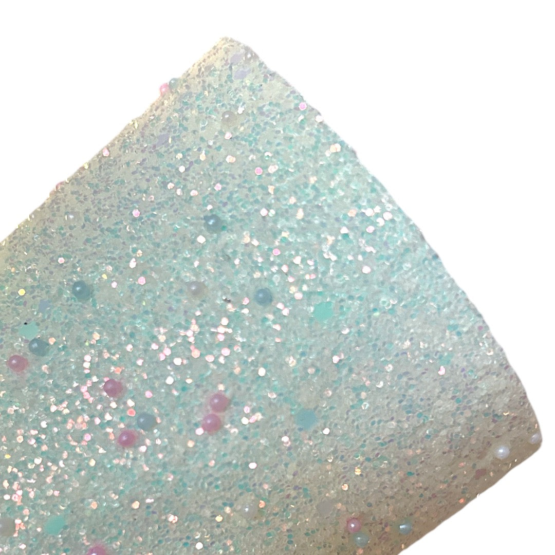 Glacier Soft Yellow Beaded Mixed Chunky Glitter Sheets