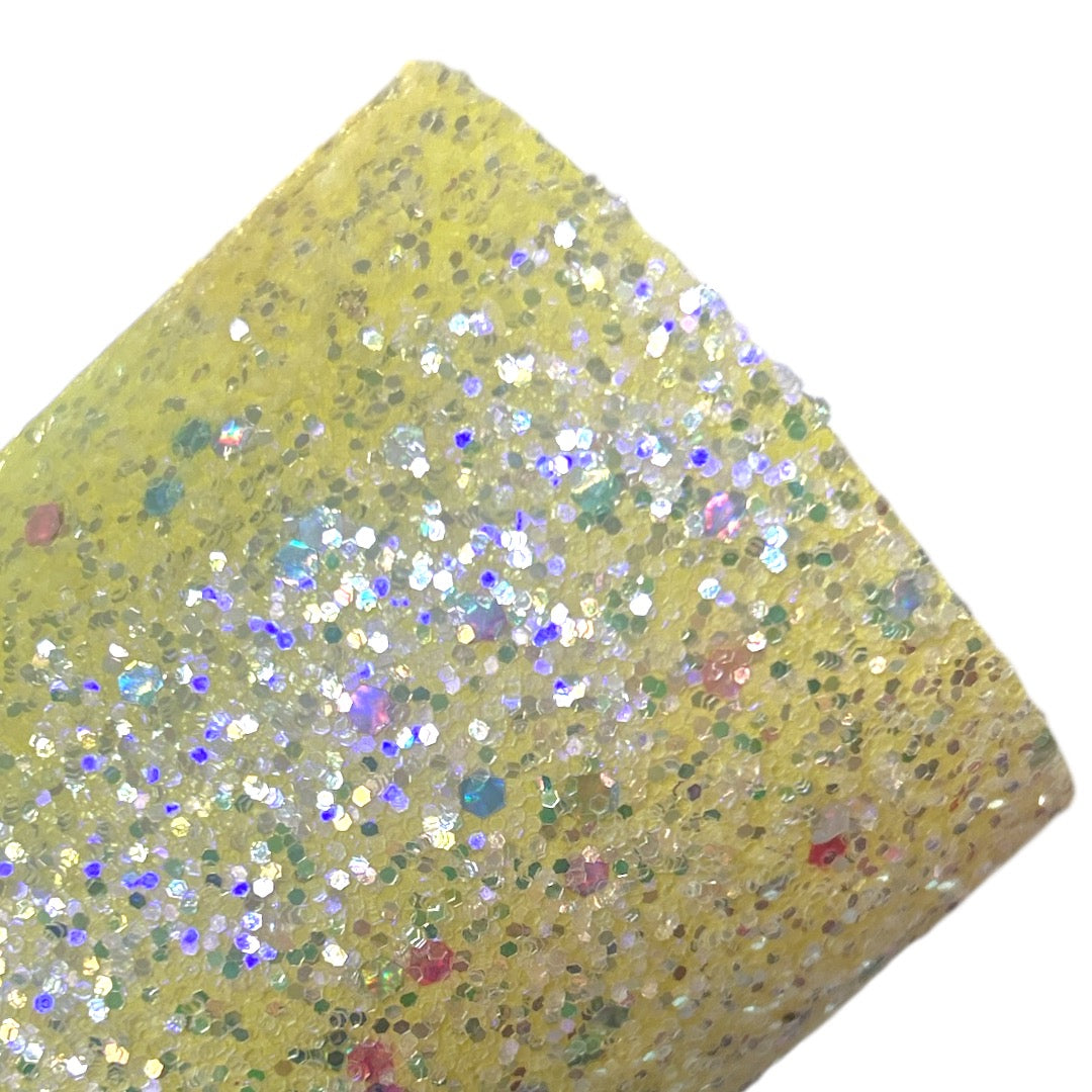 Golden Yellow Glow Mixed Chunky Glitter Sheets