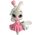 Easter Bunny with Rabbit Clay Embellishment