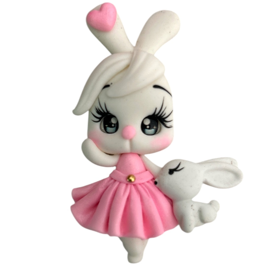 Easter Bunny with Rabbit Clay Embellishment