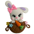 Easter Bunny Carrot Basket Clay Embellishment