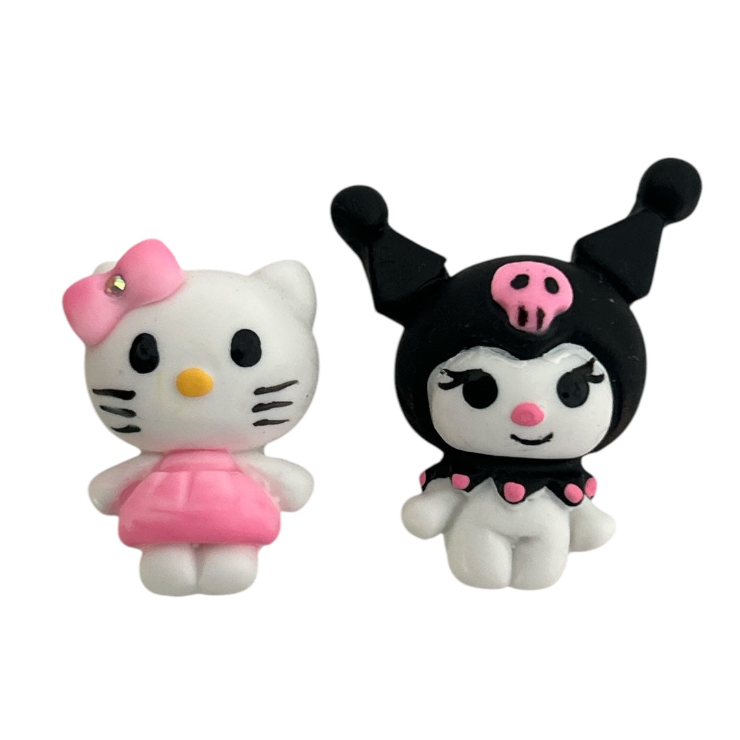 Kitty and Punk Friend (Set of 2) Miniature Clay Embellishment
