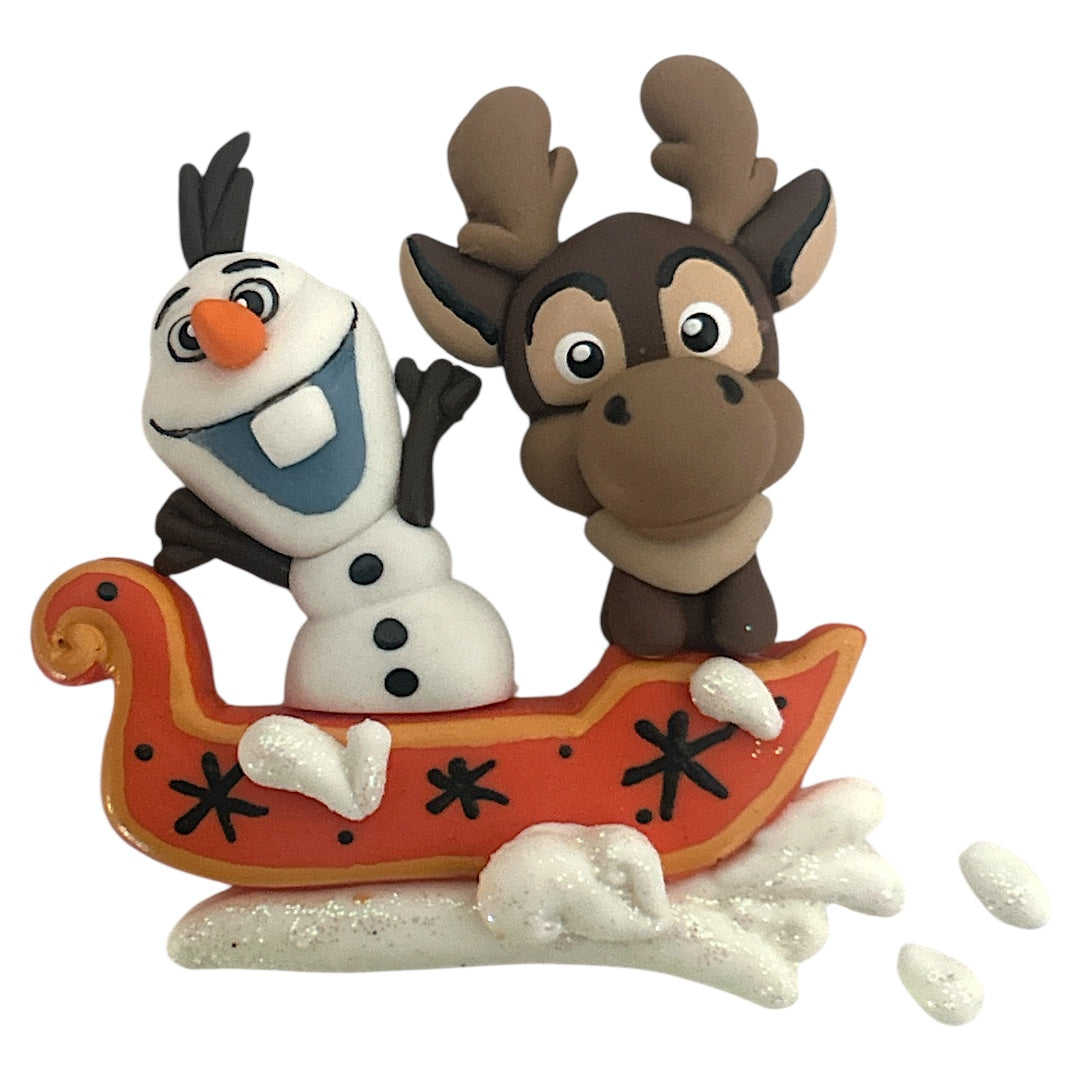 Snowman & Reindeer Cameo Clay Embellishment