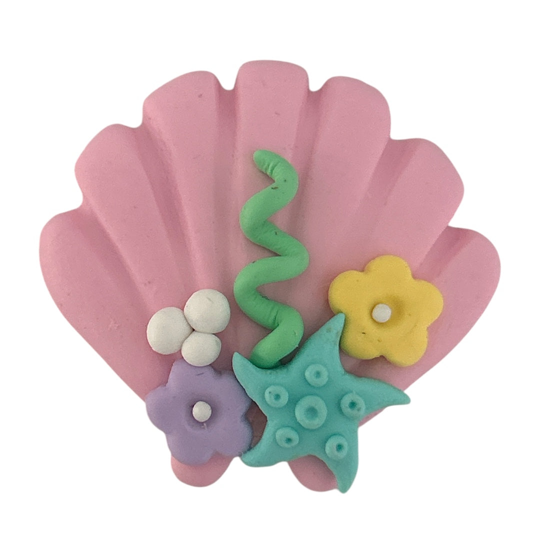 Pink Seashell Clay Embellishment
