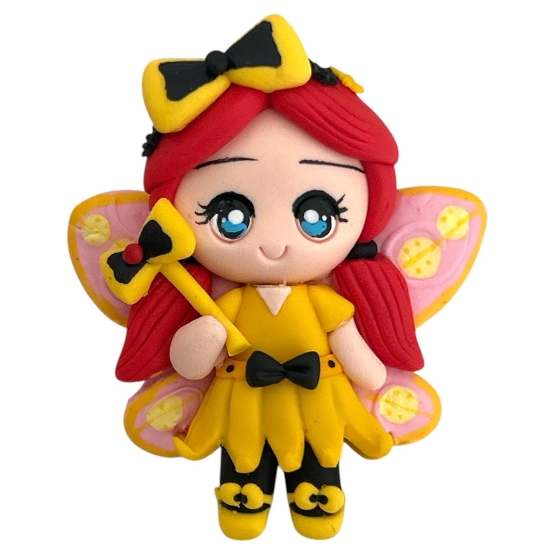 Yellow Dancing Fairy Clay Embellishment