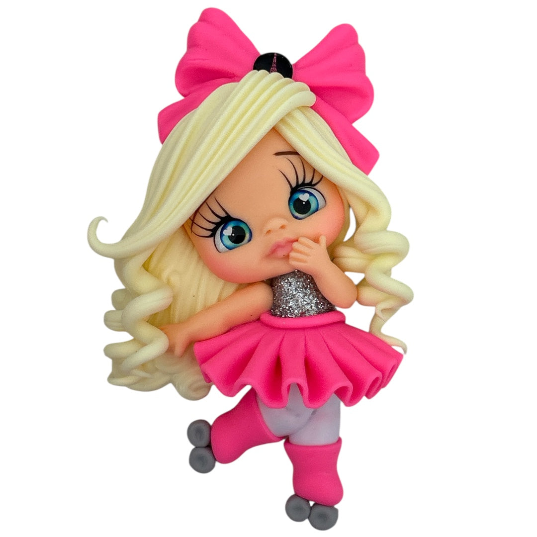 All Things Pink Roller-skates Clay Embellishment