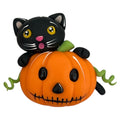 Halloween Cat and Pumpkin Clay Embellishment