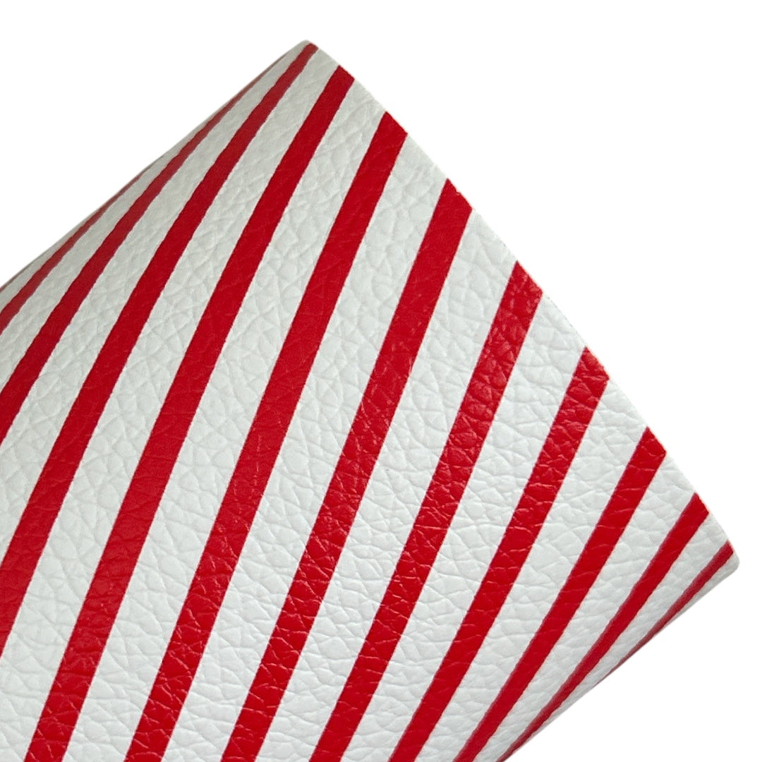 Red Stripped Litchi Faux Leather Sheets