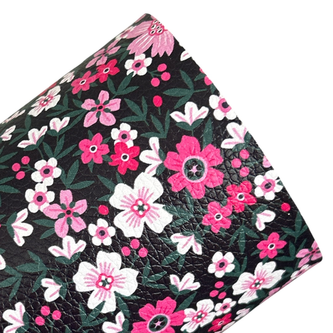Ditsy Floral Litchi Faux Leather Sheets