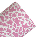 Pink Cow Print Litchi Faux Leather Sheets