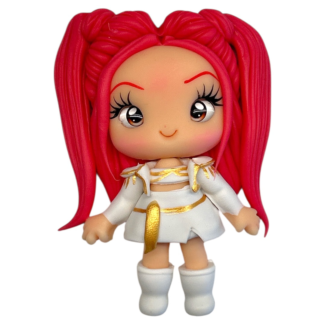 Pink Demon Girl Clay Embellishment