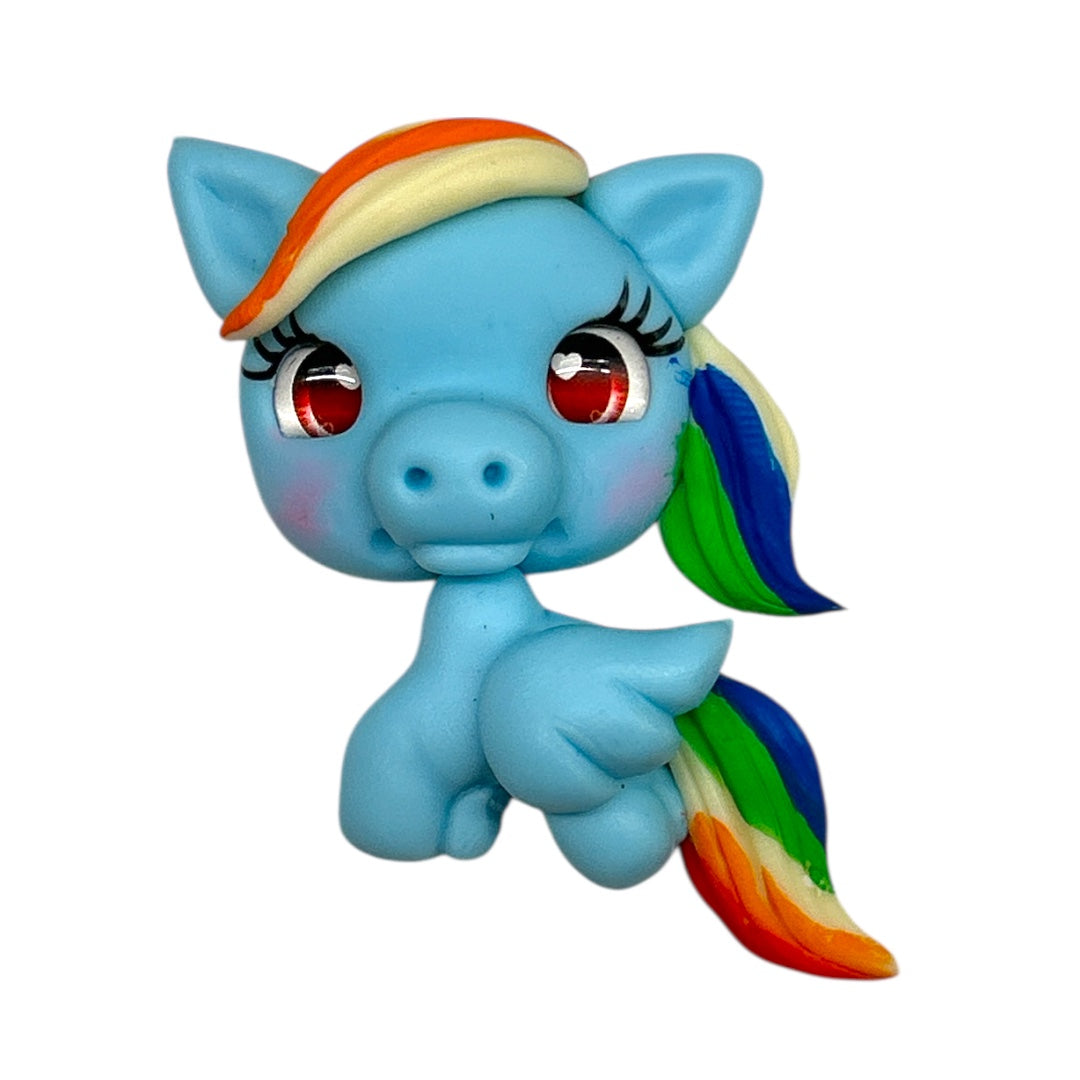 Rainbow Pony Clay Embellishment