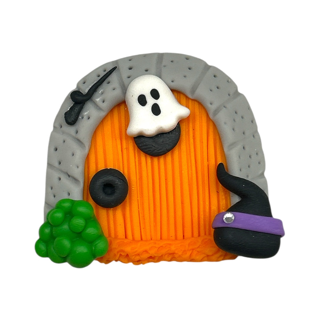 Orange Halloween House Clay Embellishment