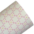Daisy Pink Grid Floral (EXCLUSIVE) Printed Faux Leather Sheets