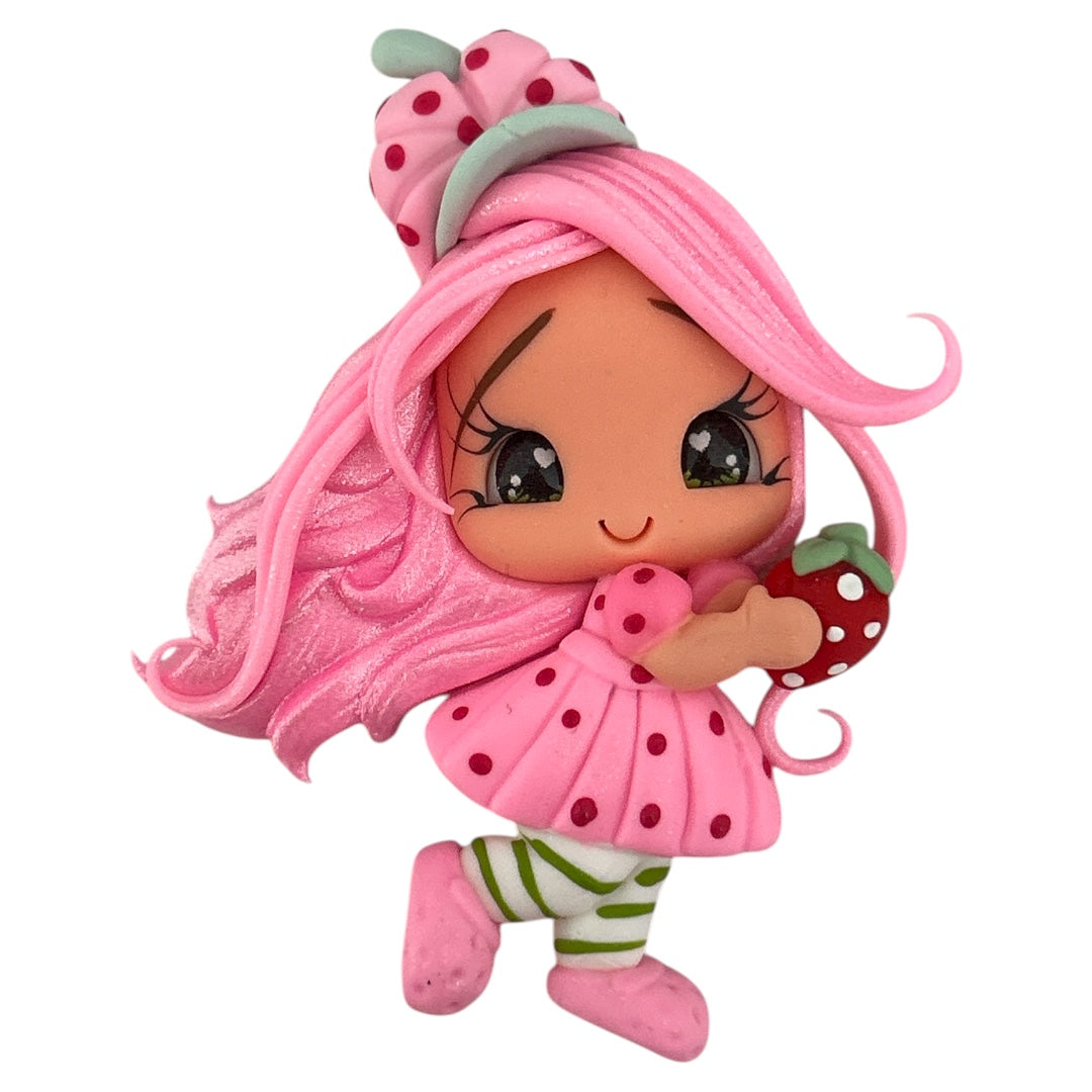 Strawberry Girl Clay Embellishment