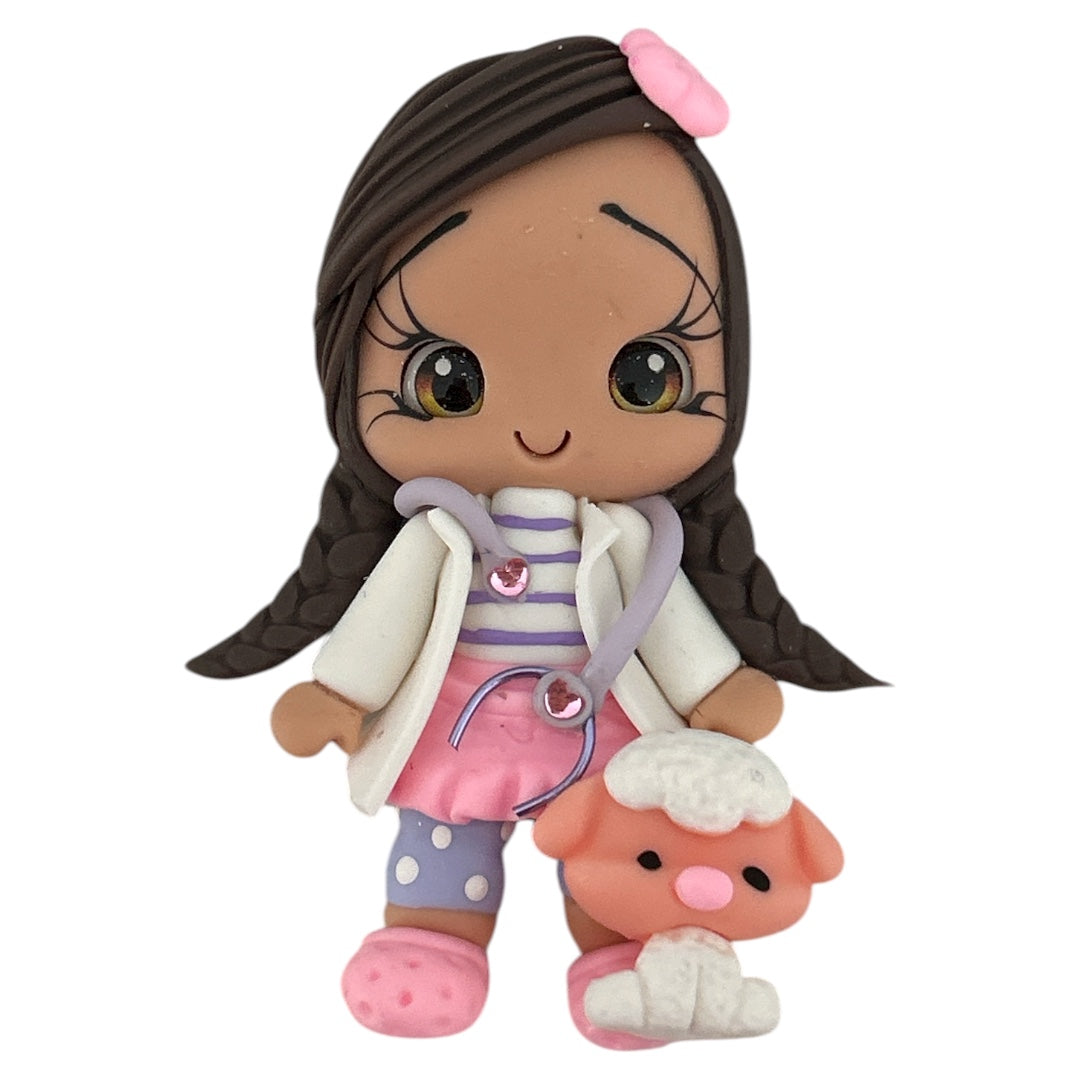 Vet Girl Clay Embellishment