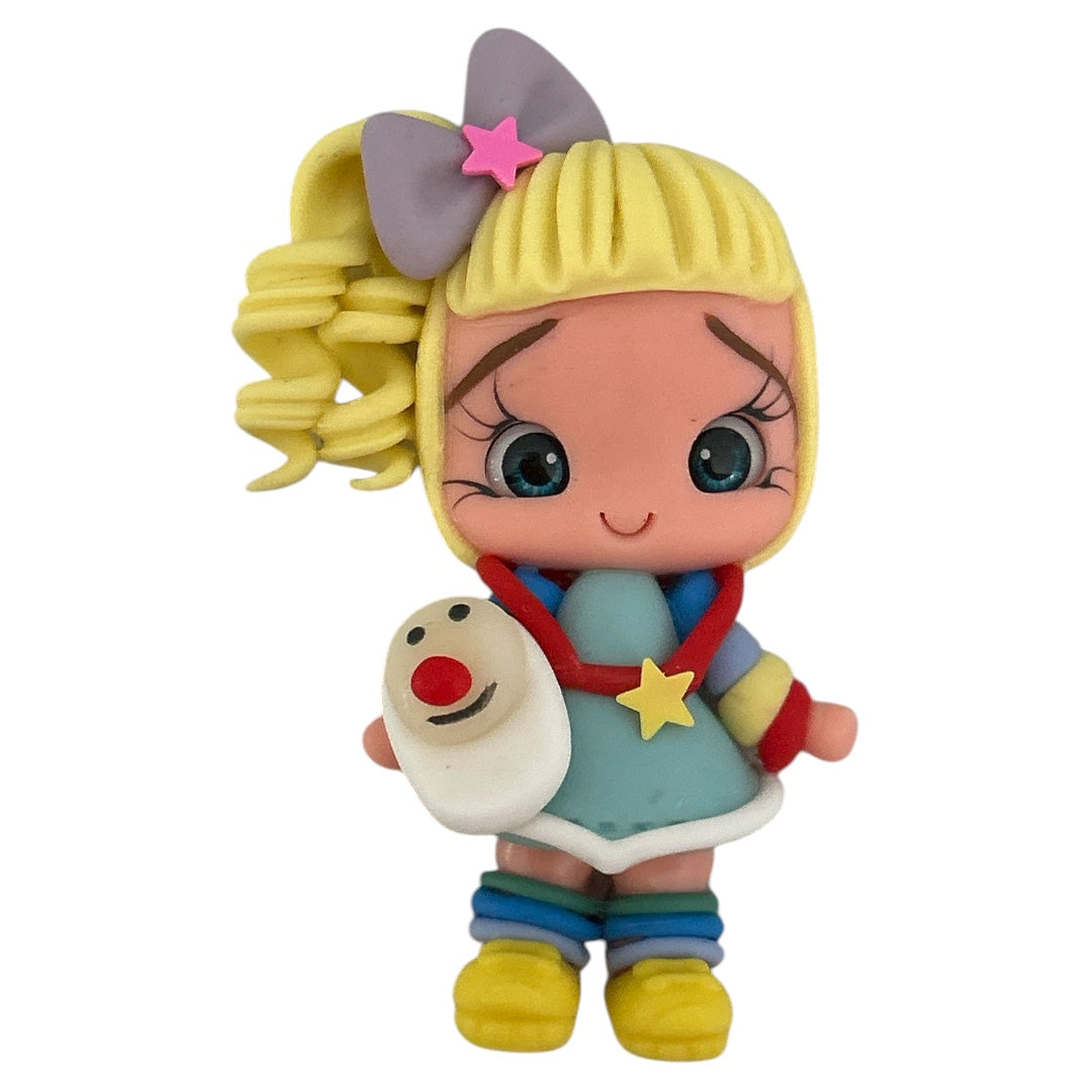 Rainbow Girl Clay Embellishment