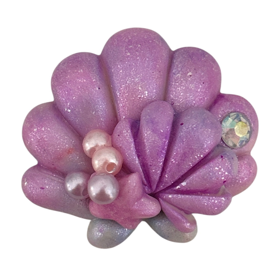 Purple Seashell Clay Embellishment