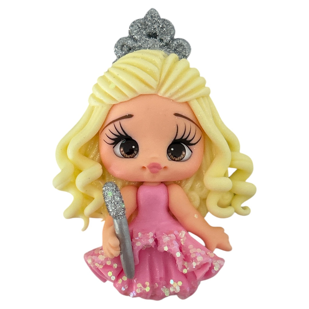 Pink Witch Clay Embellishment