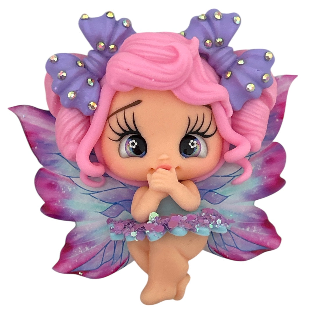 Purple Bow Fair Clay Embellishment