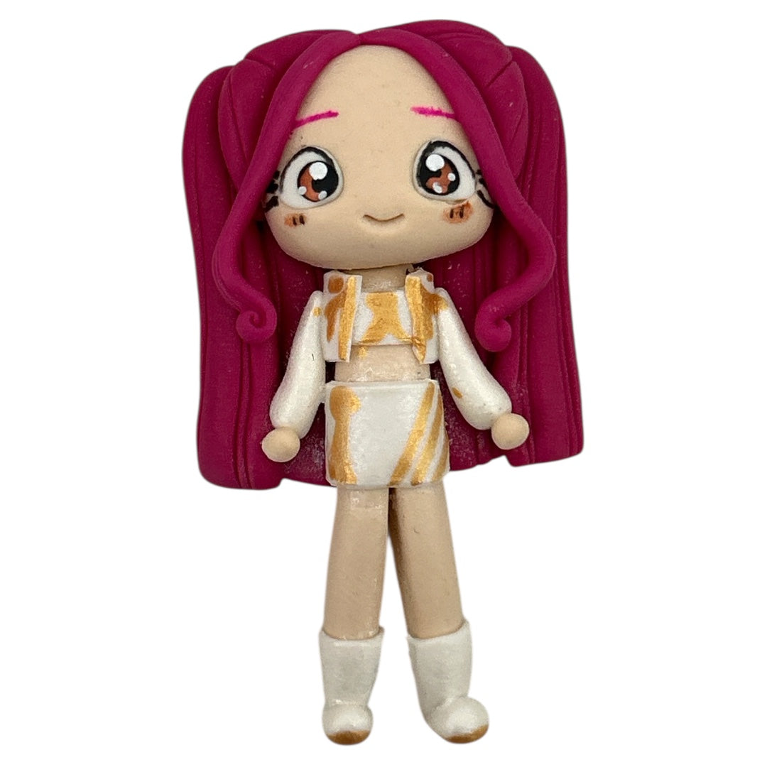 Pink Demon Girl (White Clothes) Clay Embellishment