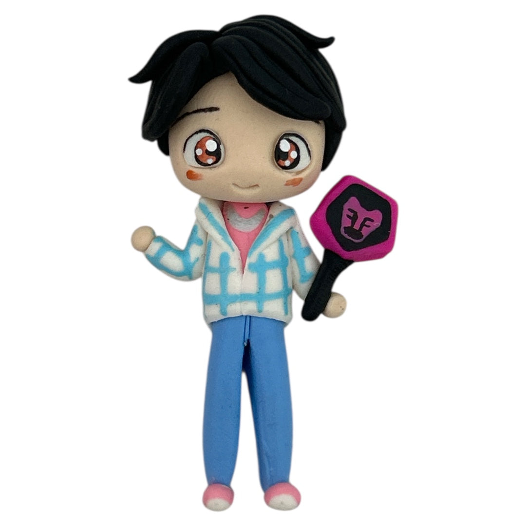 Demon Boy with Sign Clay Embellishment