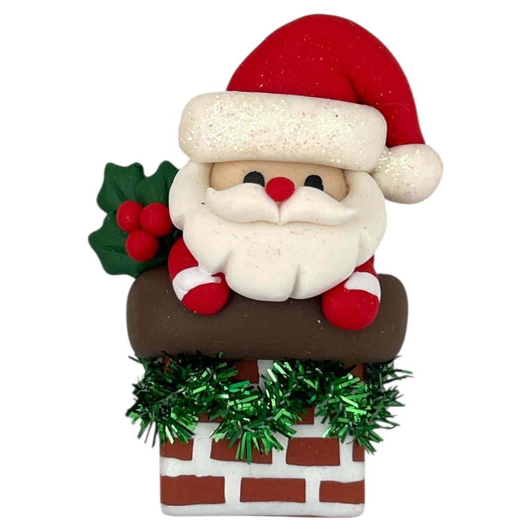Santa Chimney Christmas Clay Embellishment