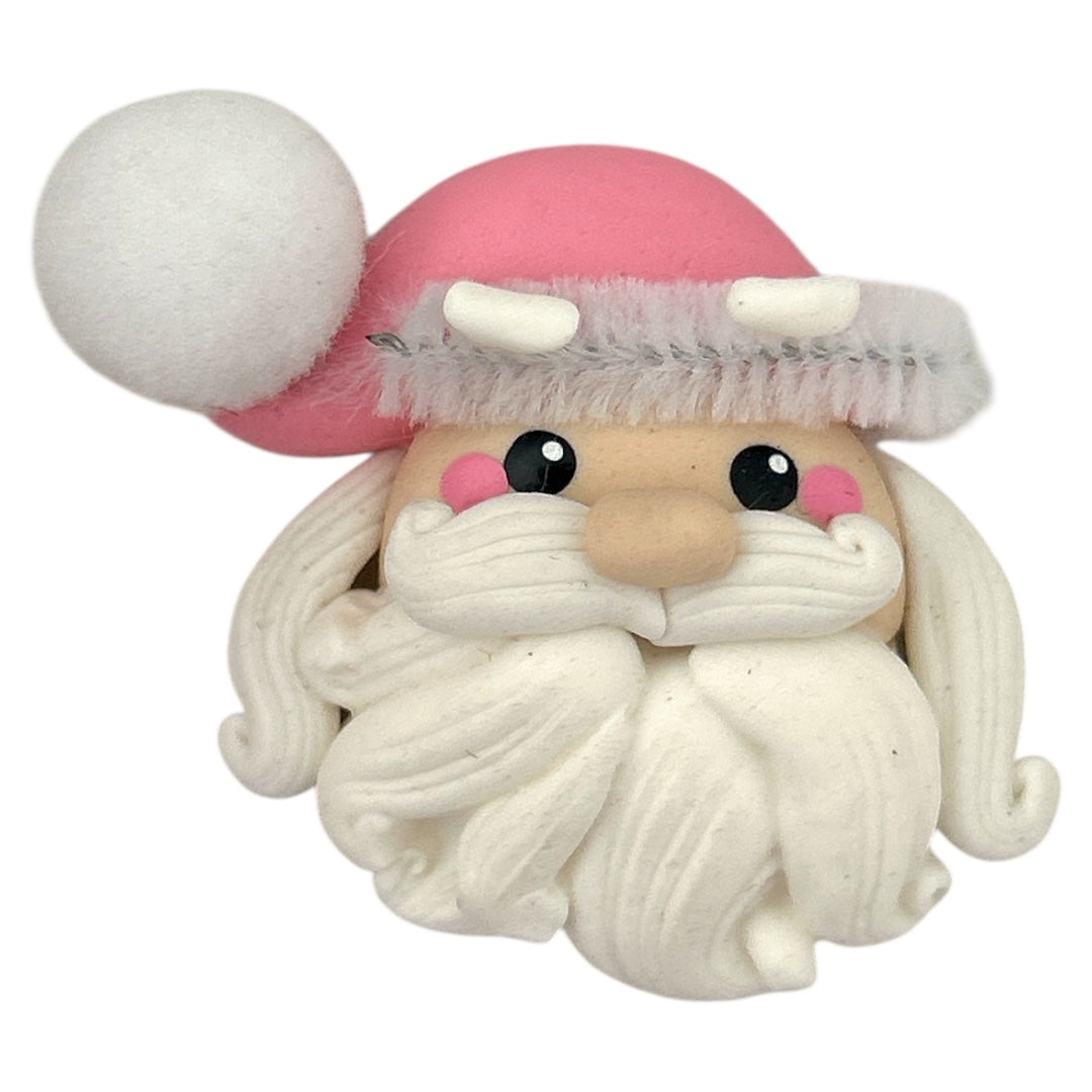 Pink Christmas Santa Clay Embellishment