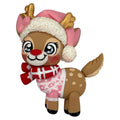 Christmas Pink Scarf Reindeer Clay Embellishment