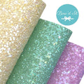 Pastel Chunky Glitter (Set of 3) Leather Sheets