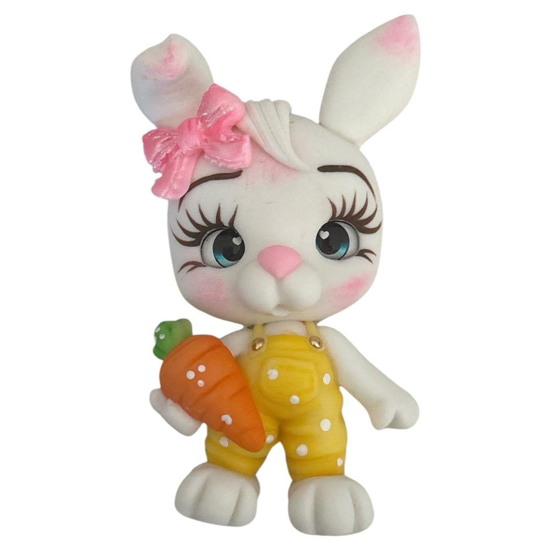 Yellow Overall Rabbit Clay Embellishment