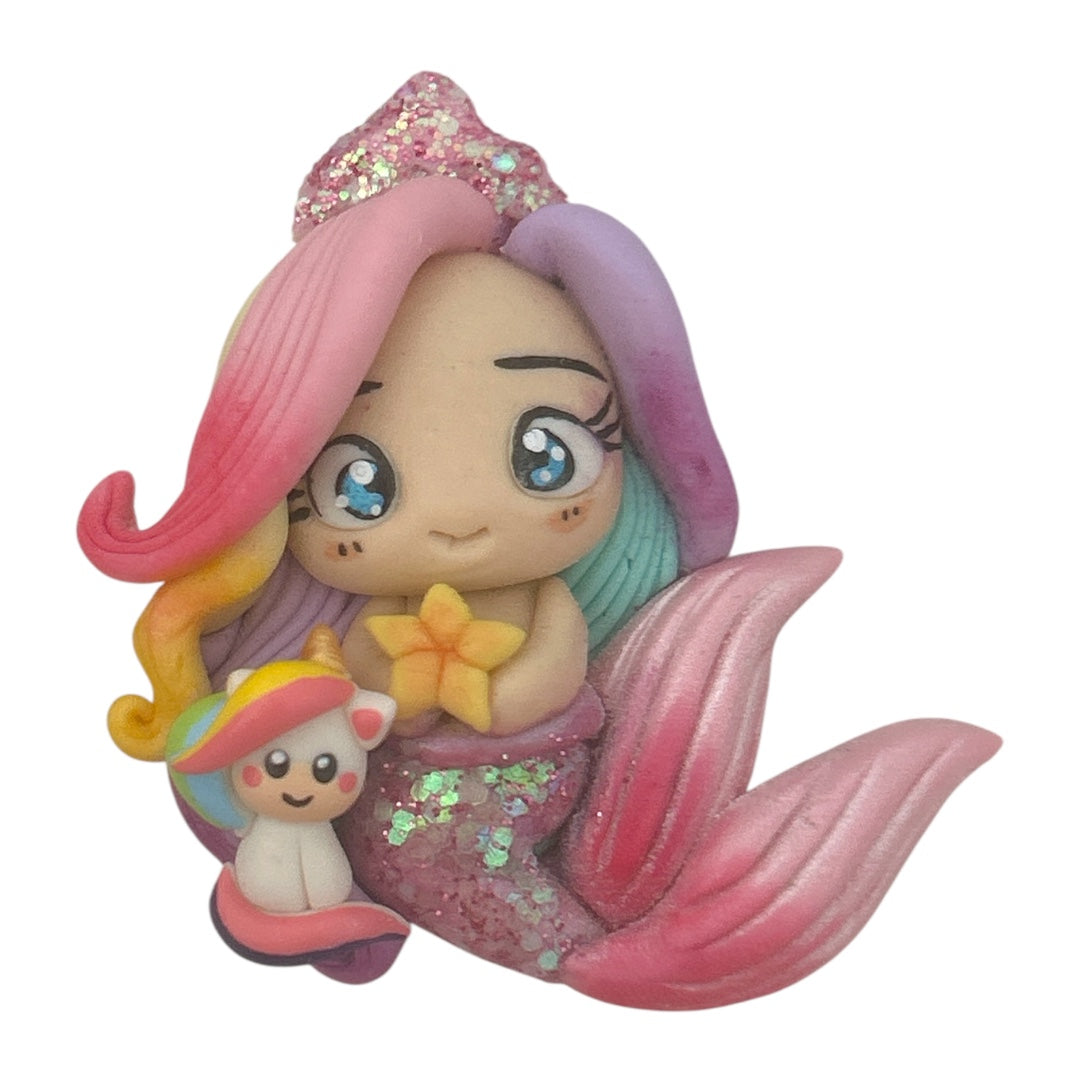 Unicorn Mermaid Clay Embellishment