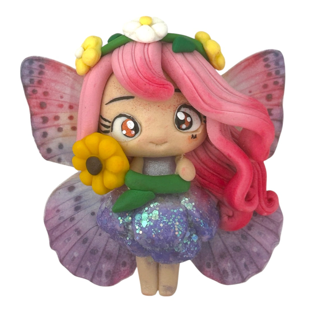 Sunflower Fairy Clay Embellishment