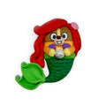 Orange Pup Mermaid Clay Embellishment