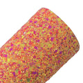 Halloween Orange Spook Chunky Glitter Leather Sheets