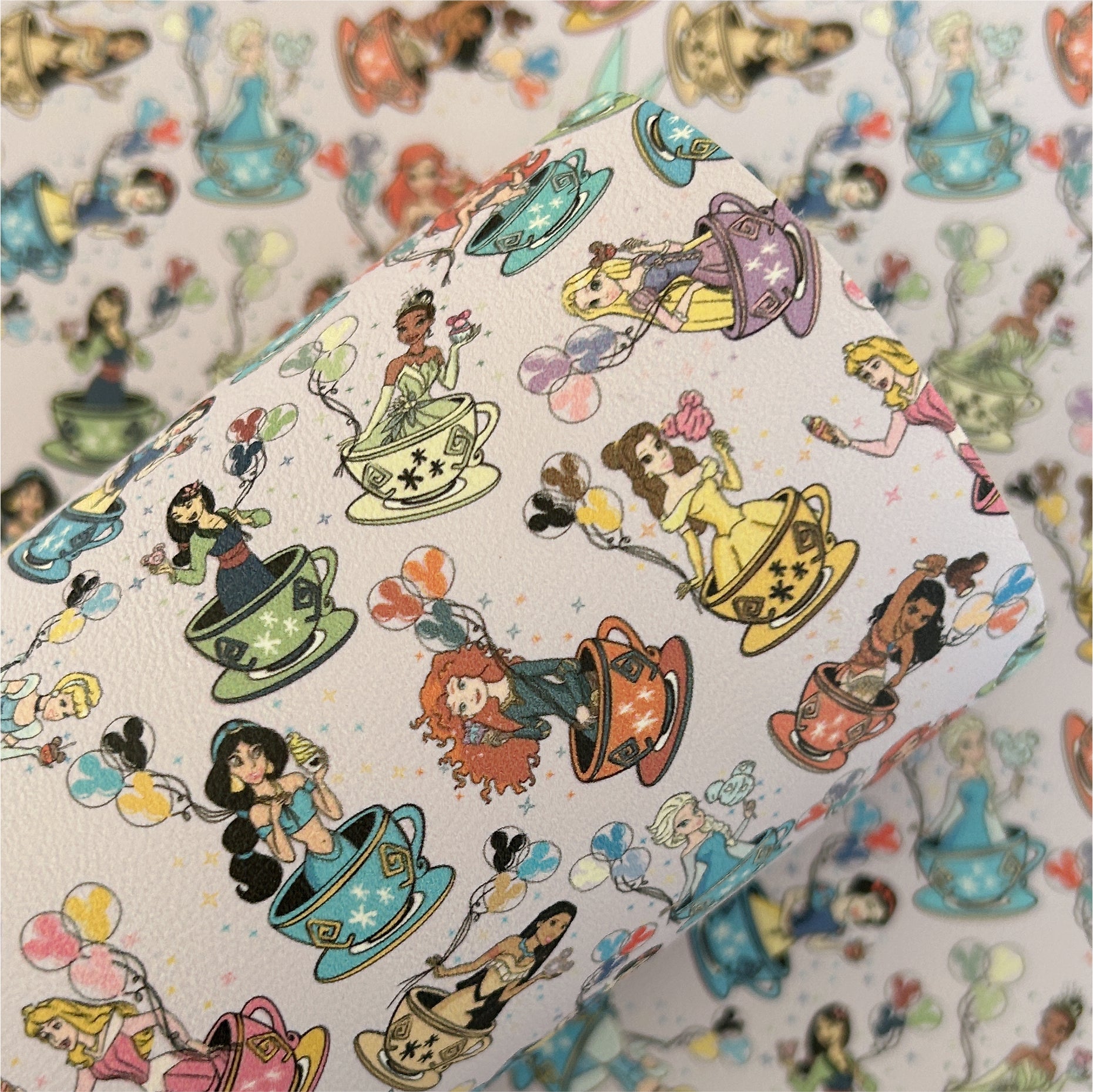 Princess Teacup Printed Faux Leather Sheets