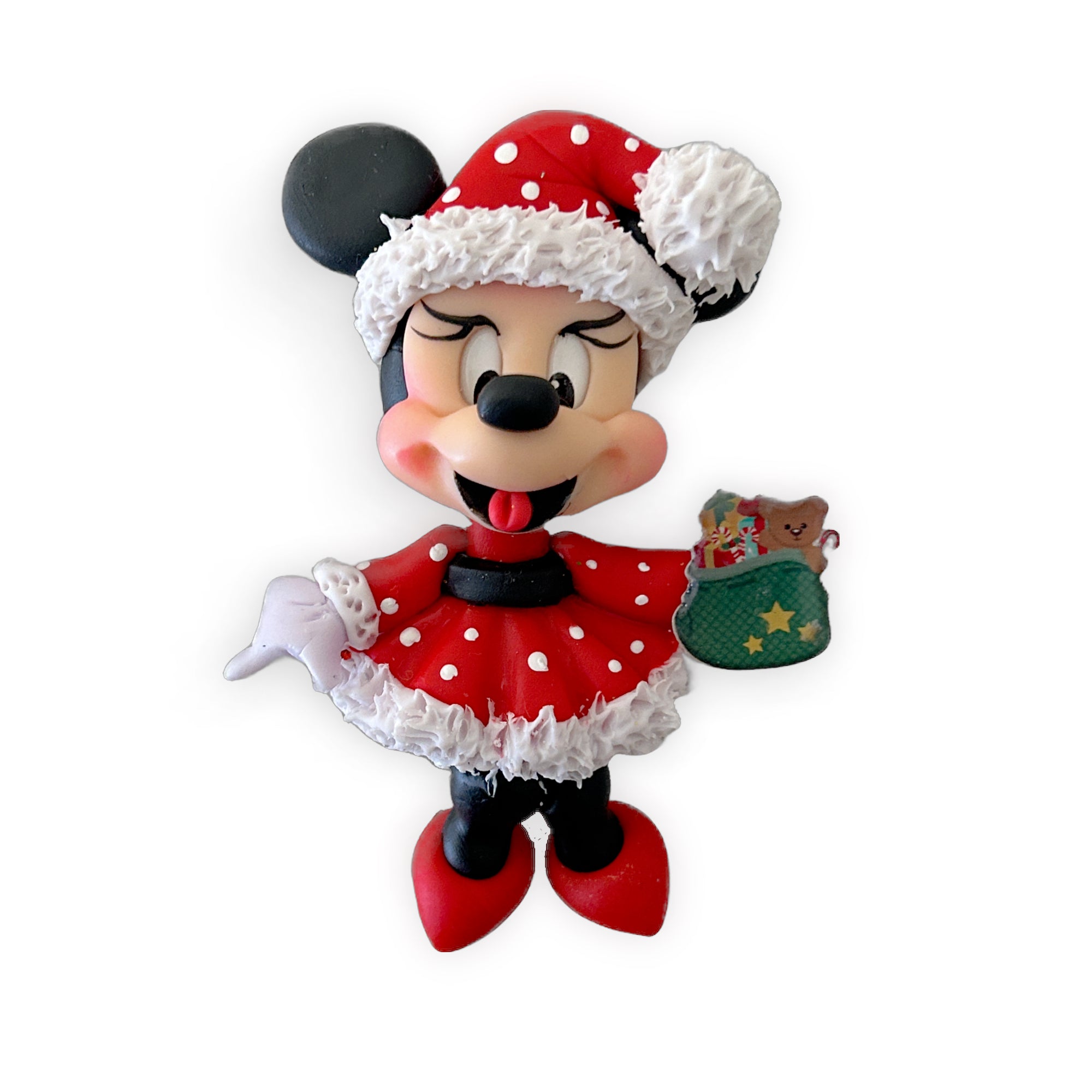 Mrs Mouse Christmas Clay Embellishment
