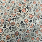 Seashell Printed Faux Leather Sheets