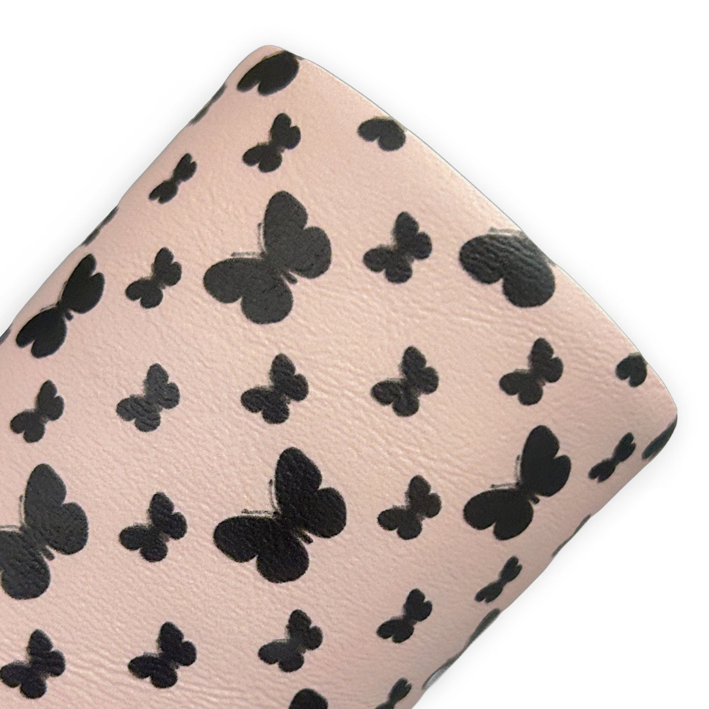 Black Butterflies Printed Faux Leather Sheets