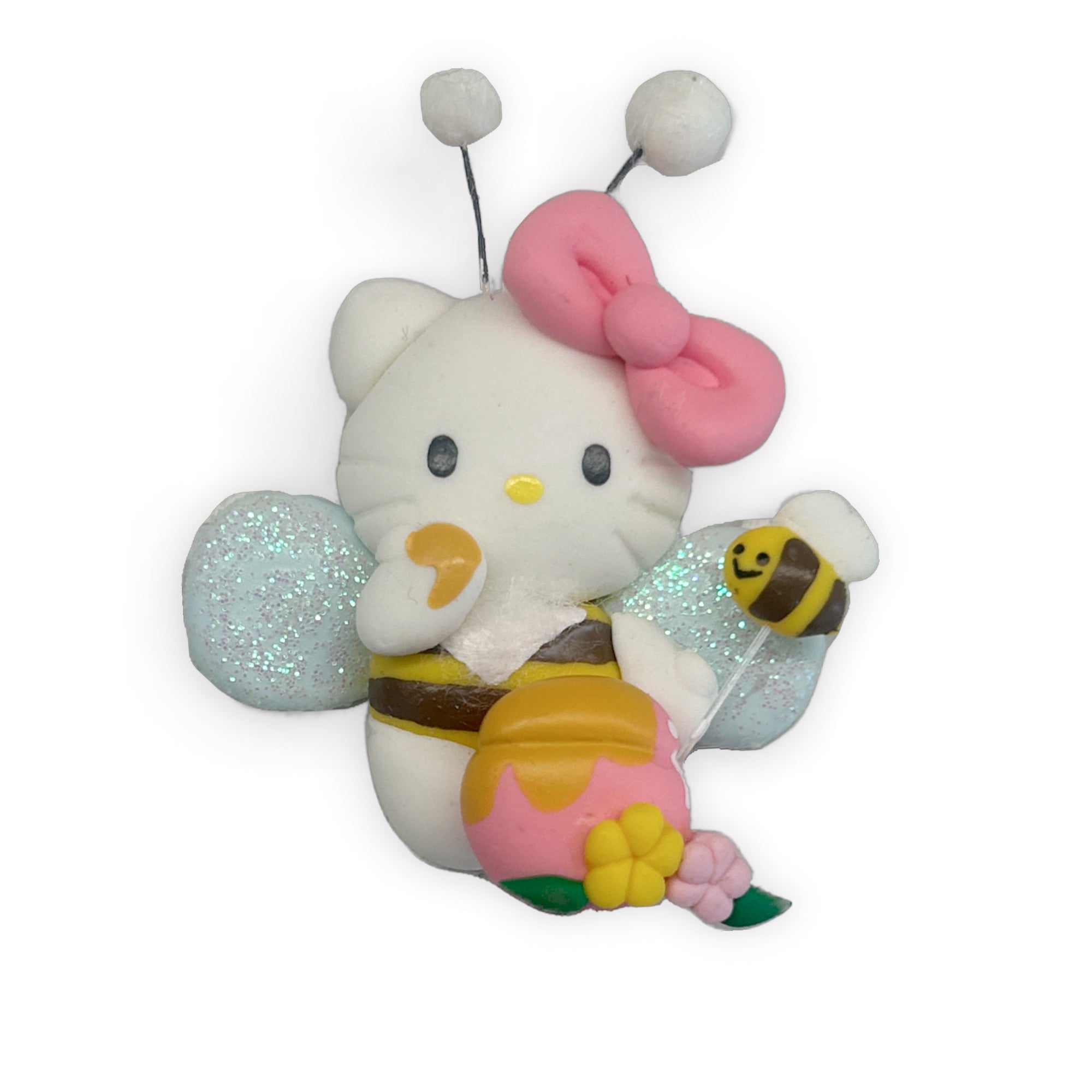 Kitty Honey Bee Clay Embellishment