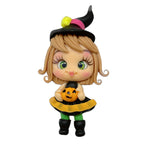 Halloween Witch with Small Pumpkin Clay Embellishment