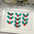 Christmas Holly Embellishments (Pack of 10)
