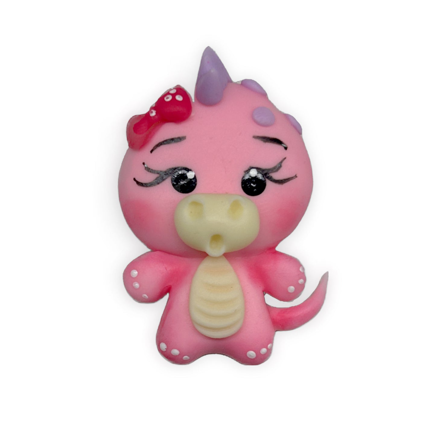 Pink Dinosaur Clay Embellishment