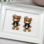 Halloween Skelton Bear Clay Embellishment