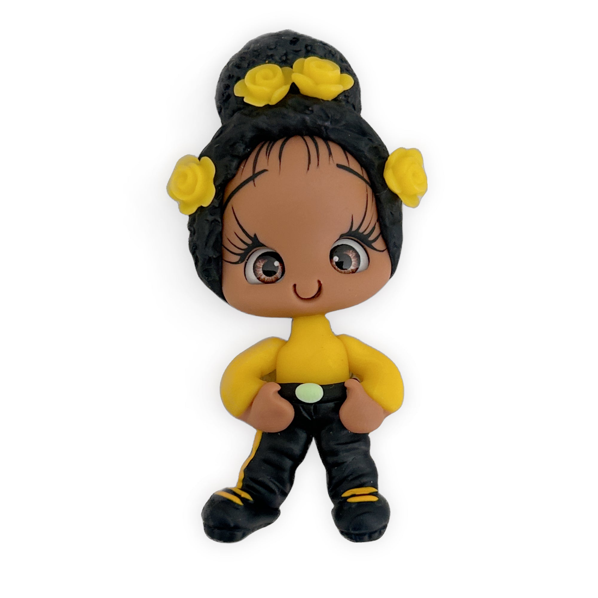 Yellow Dancing Girl Clay Embellishment