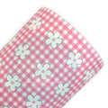 Pink Daisy Gingham Floral Printed Faux Leather Sheets