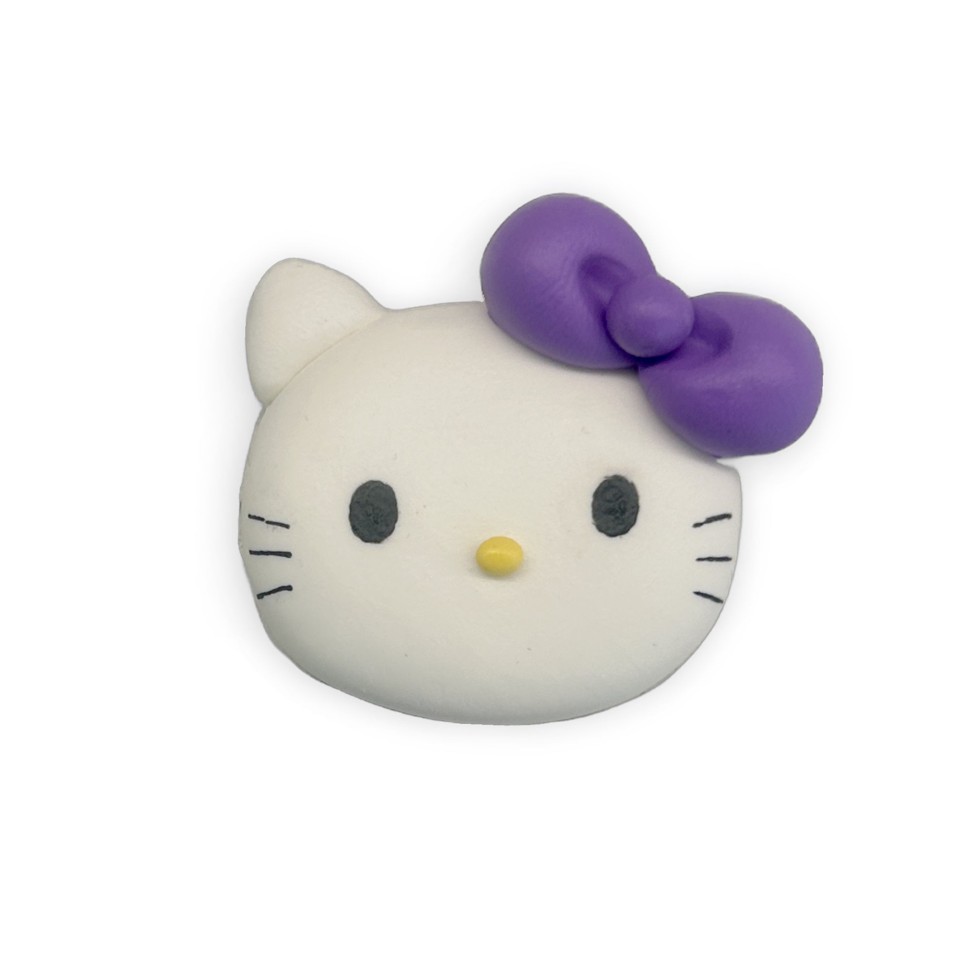 Purple Kitty Face Clay Embellishment
