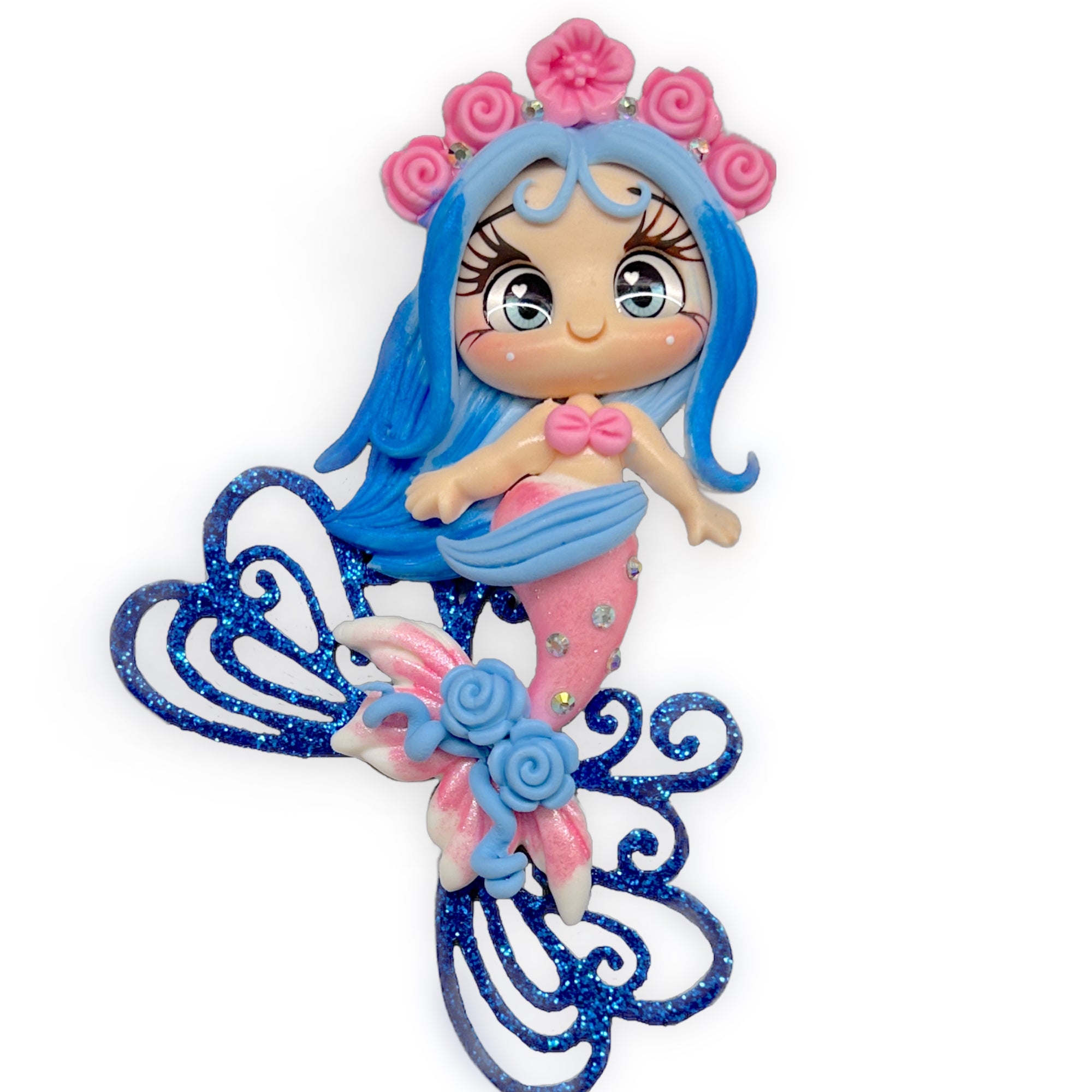 Blue Mermaid Clay Embellishment