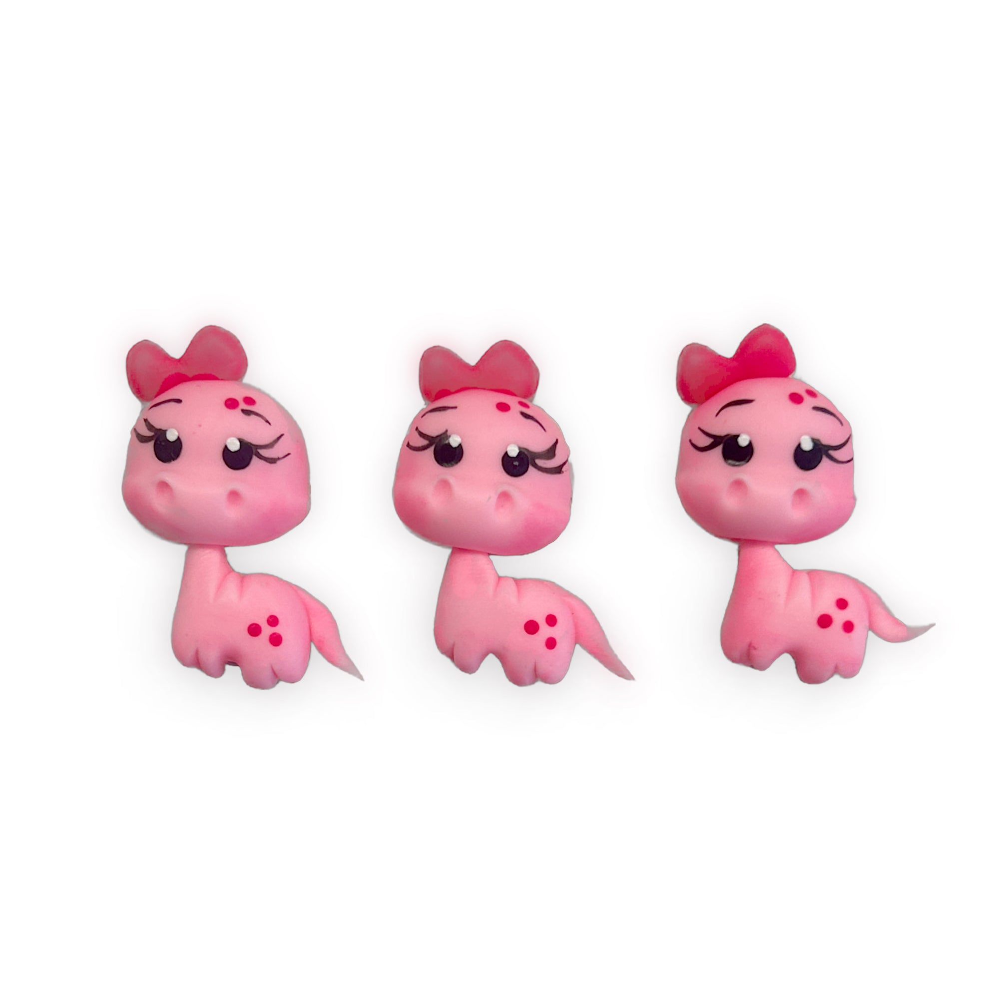 Pink Baby Dinosaurs (Set of 3) Clay Embellishments